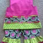 Fuchsia Ruffle Pants And S..